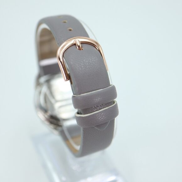 Fossil Steel Watch 32mm Silver Tone Date Dial 100m Gray Vegan Leather FS-2525 - Picture 12 of 15